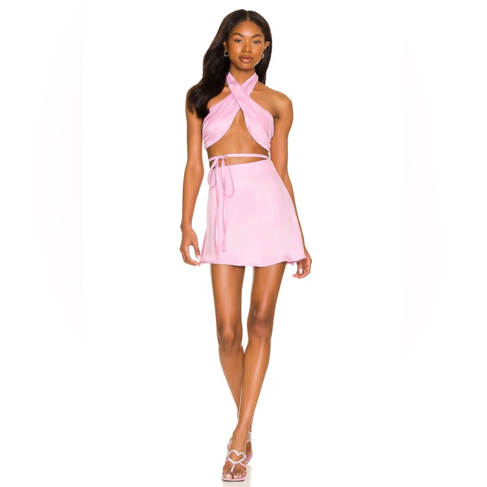 x REVOLVE Deidre Halter Scarf Top and Mini Skirt